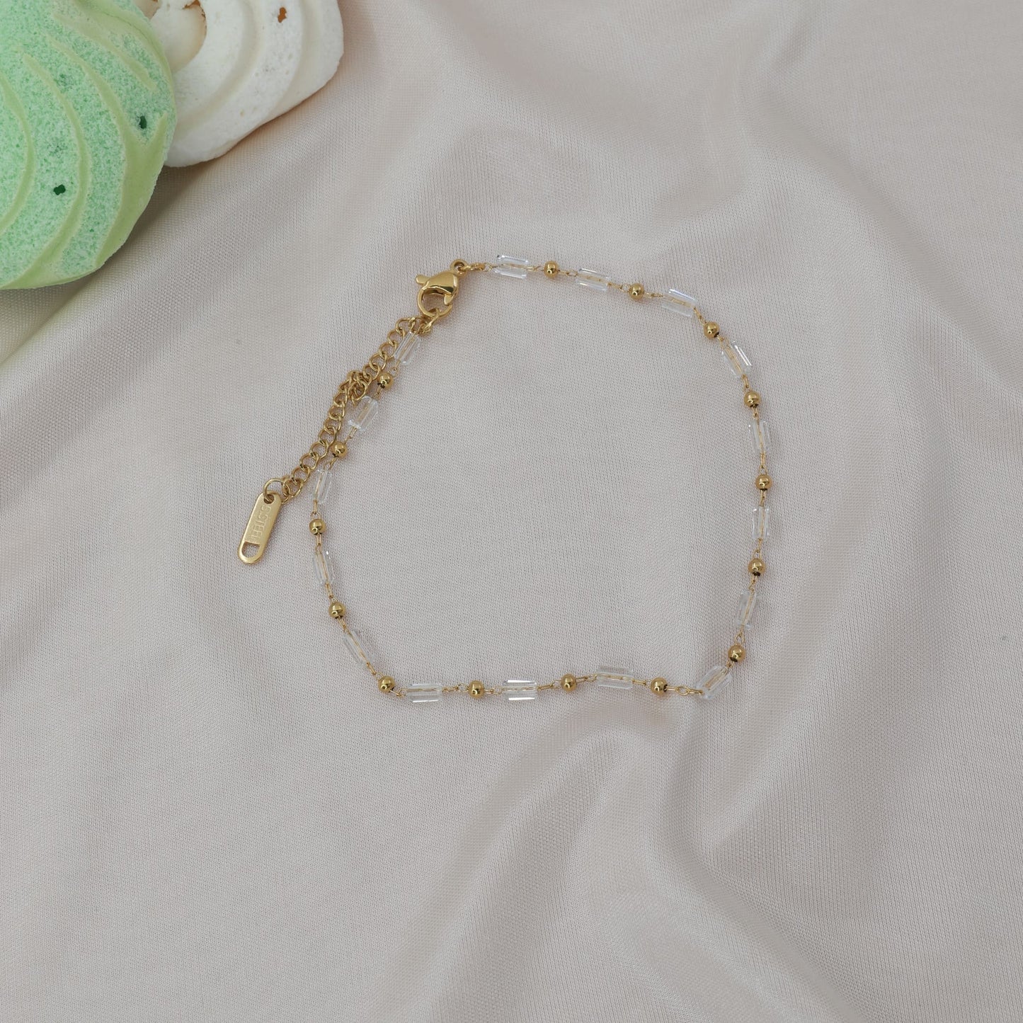 Αλυσίδα ποδιού με χάντρες Mar and Mar Ollie Anklet από ανοξείδωτο ατσάλι