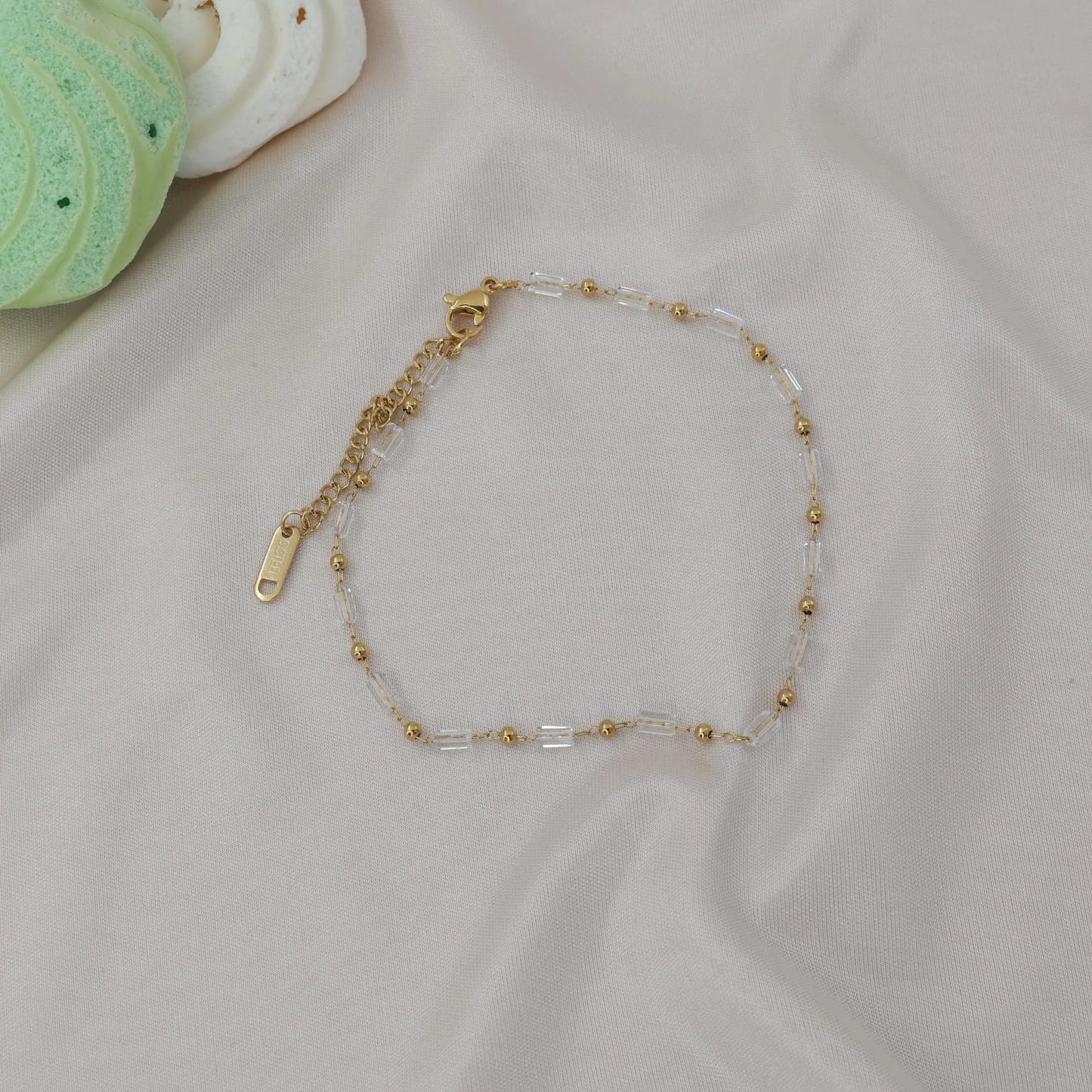 Αλυσίδα ποδιού με χάντρες Mar & Mar Ollie Anklet από ανοξείδωτο ατσάλι