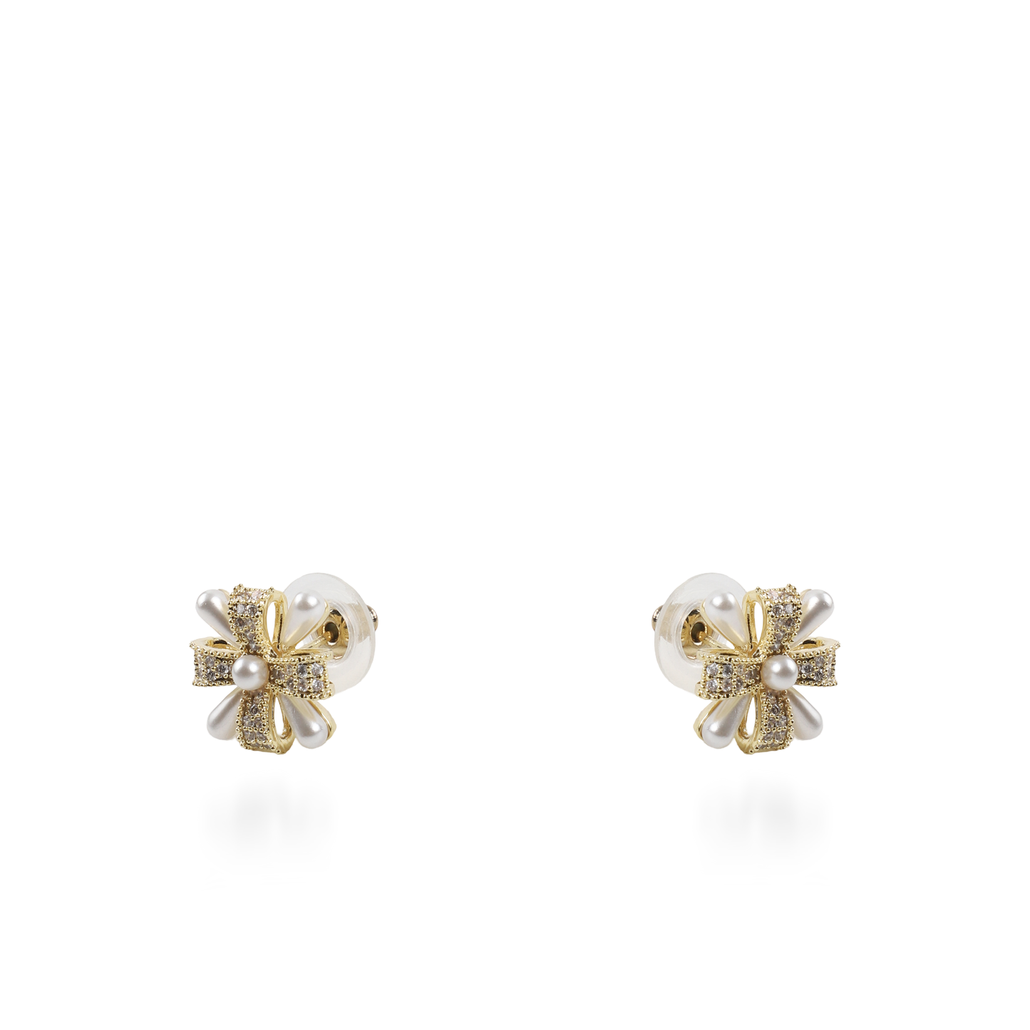 Σκουλαρίκια καρφωτά με ζιργκόν και πέρλες Mar and Mar Eira