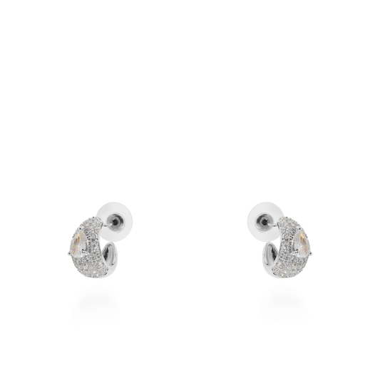 Σκουλαρίκια κρίκοι με ζιργκόν Mar and Mar Brilora (Silver)