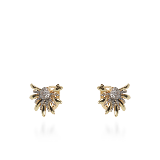 Σκουλαρίκια λουλούδια καρφωτά με ζιργκόν Mar and Mar Tioria