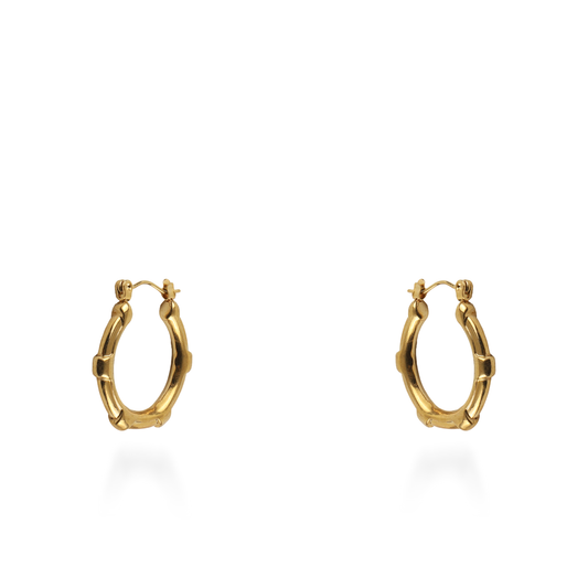 Σκουλαρίκια κρίκοι Mar and Mar Bamboo από ανοξείδωτο ατσάλι