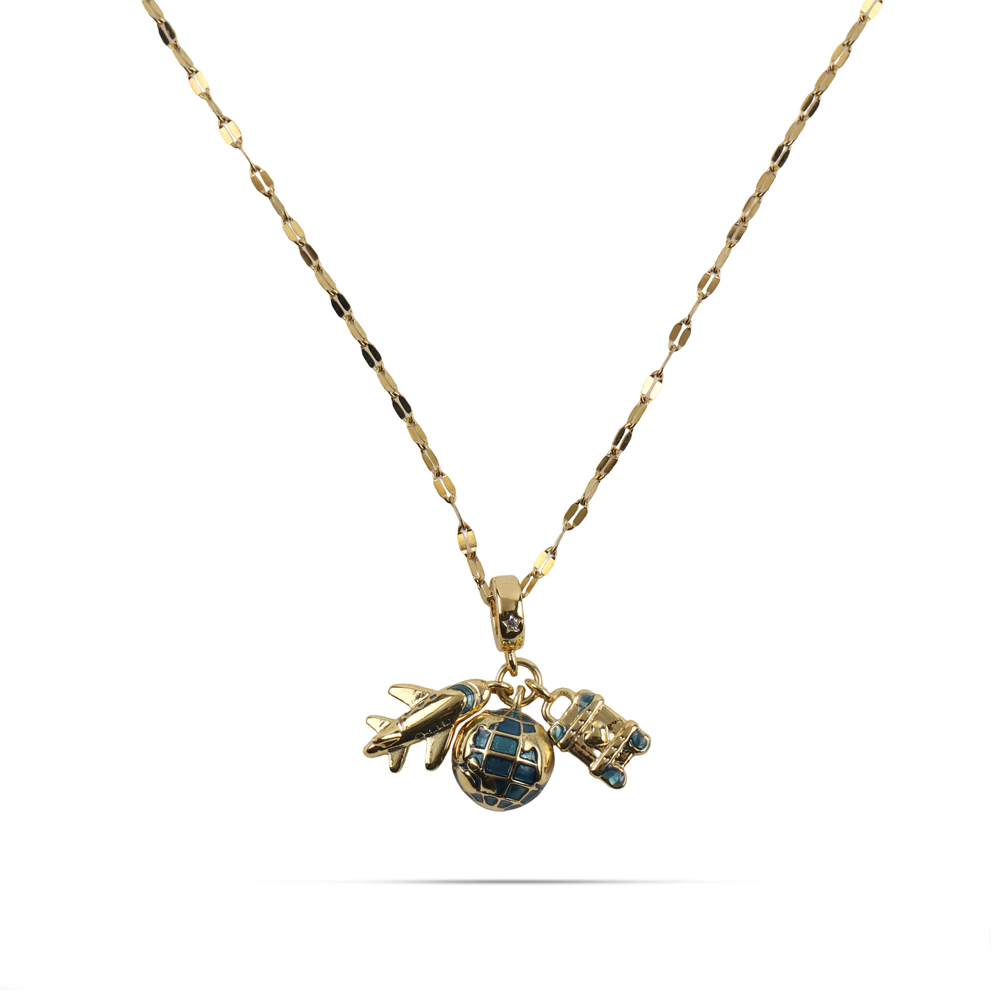 Κολιέ με traveler's charms Mar and Mar Travel II από ανοξείδωτο ατσάλι