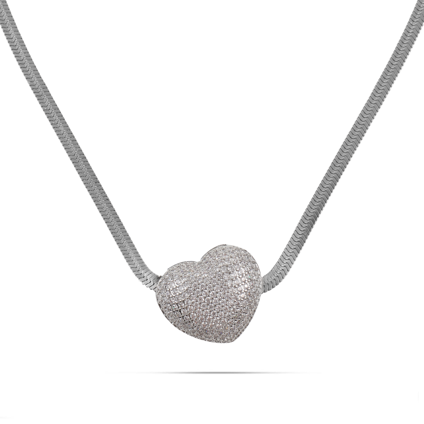 Κολιέ με καρδιά με ζιργκόν Mar and Mar Estrella από ανοξείδωτο ατσάλι