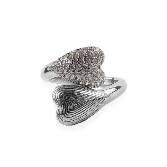 Γυναικείο δαχτυλίδι με πέτρες ζιργκόν Mar and Mar Carina Heart από ανοξείδωτο ατσάλι