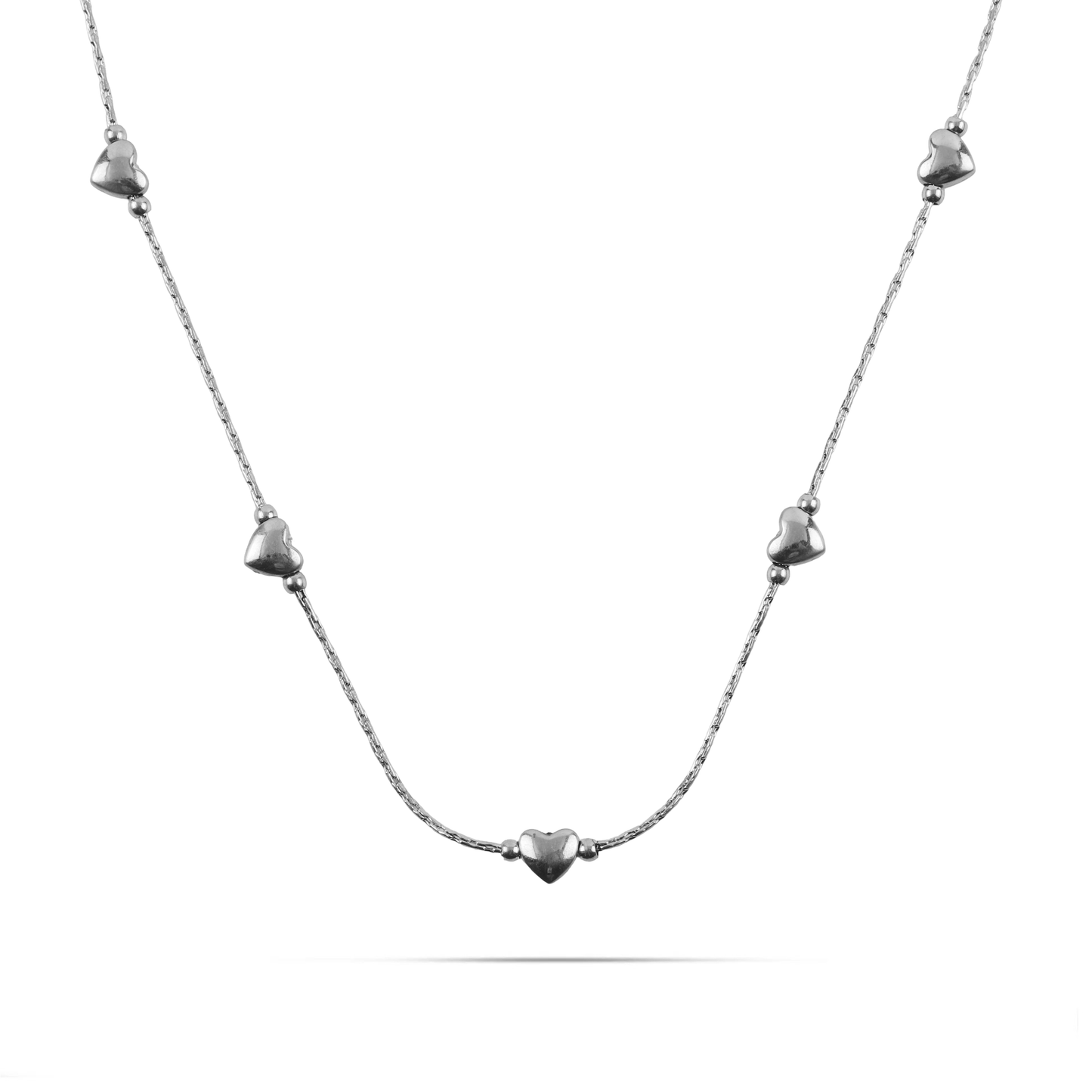 Κολιέ με καρδιές ζιργκόν Mar and Mar Amircy από ανοξείδωτο ατσάλι