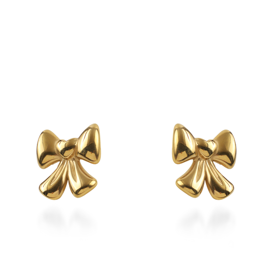 Σκουλαρίκια καρφωτά φιογκάκια Mar and Mar Ribbon Love από ανοξείδωτο ατσάλι