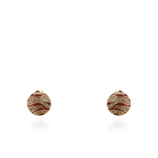 Σκουλαρίκια καρφωτά με ζιργκόν Mar and Mar Zaya (Red) από ανοξείδωτο ατσάλι