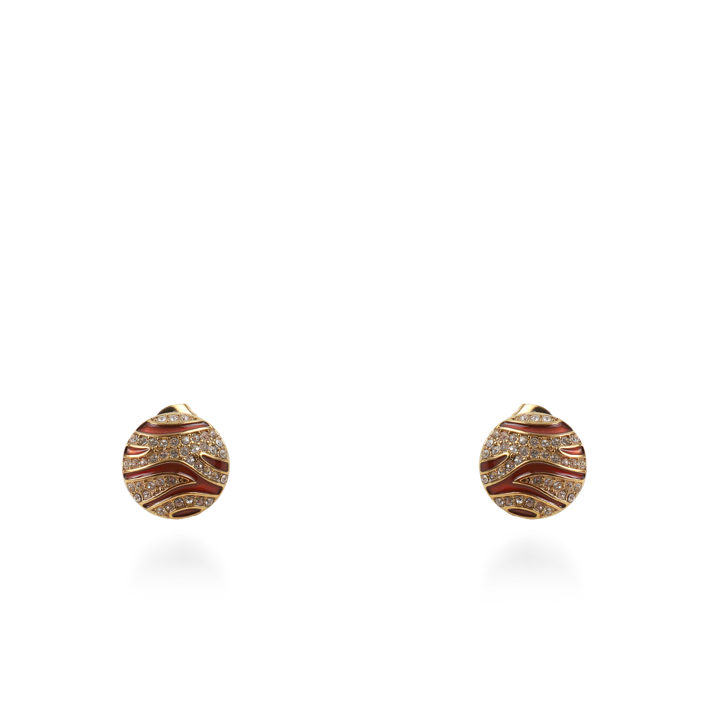 Σκουλαρίκια καρφωτά με ζιργκόν Mar and Mar Zaya (Red) από ανοξείδωτο ατσάλι