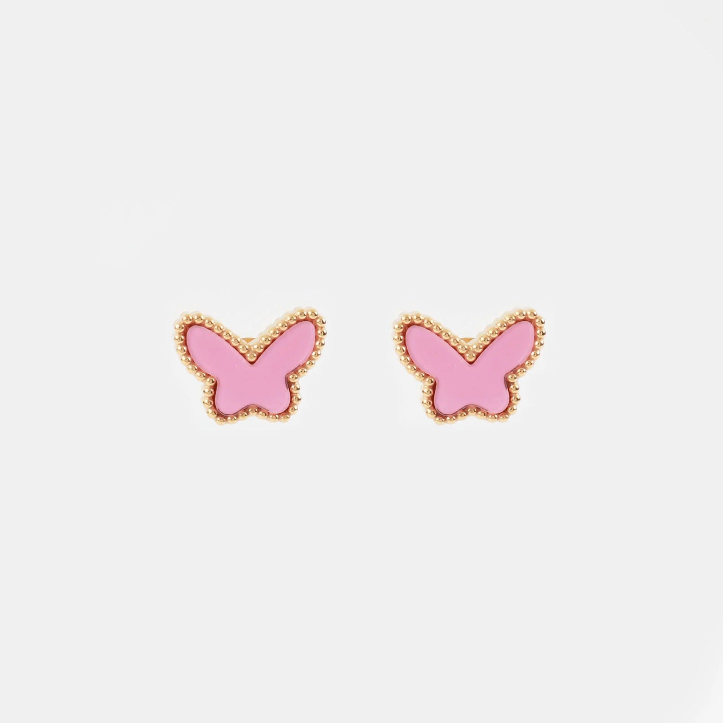 Παιδικά σκουλαρίκια ροζ πεταλούδες Mar & Mar Pink Butterfly Kids από ανοξείδωτο ατσάλι