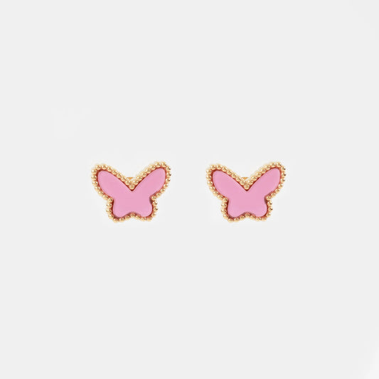 Παιδικά σκουλαρίκια ροζ πεταλούδες Mar and Mar Butterfly Pink Kids από ανοξείδωτο ατσάλι