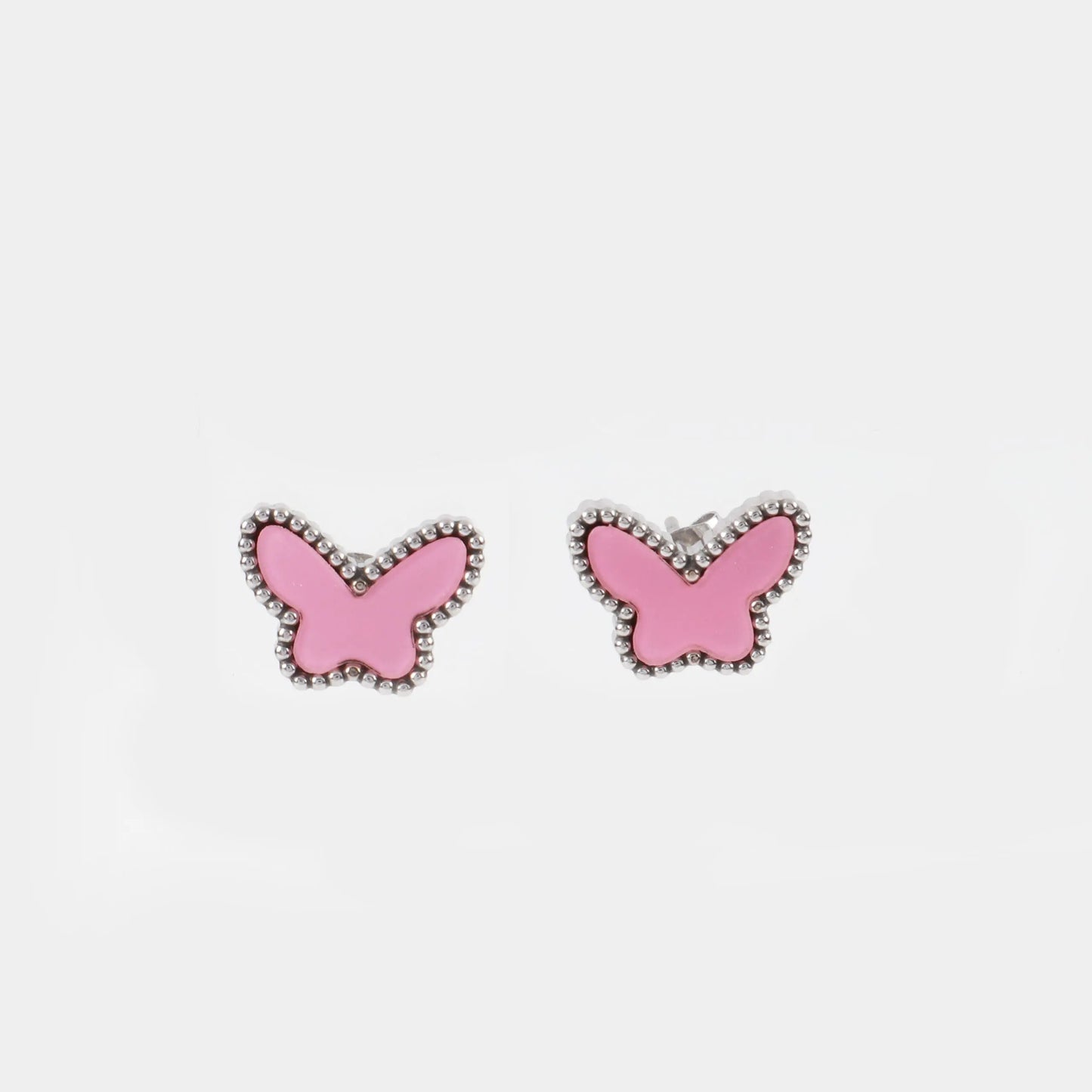 Παιδικά σκουλαρίκια ροζ πεταλούδες Mar & Mar Pink Butterfly Kids από ανοξείδωτο ατσάλι