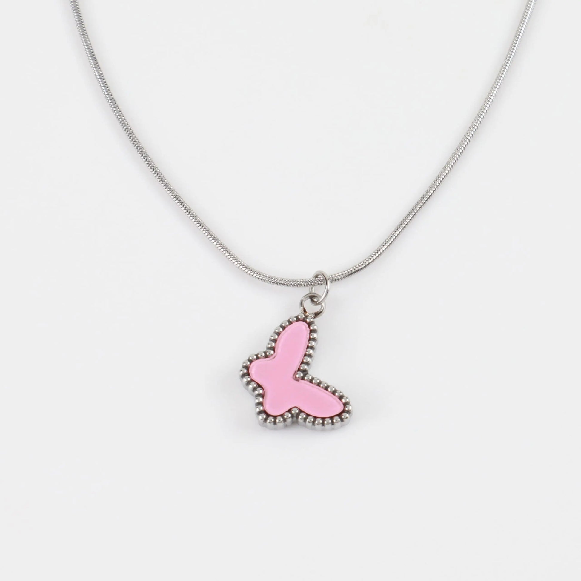 Παιδικό κολιέ με πεταλούδα Mar & Mar Pink Butterfly Kids από ανοξείδωτο ατσάλι