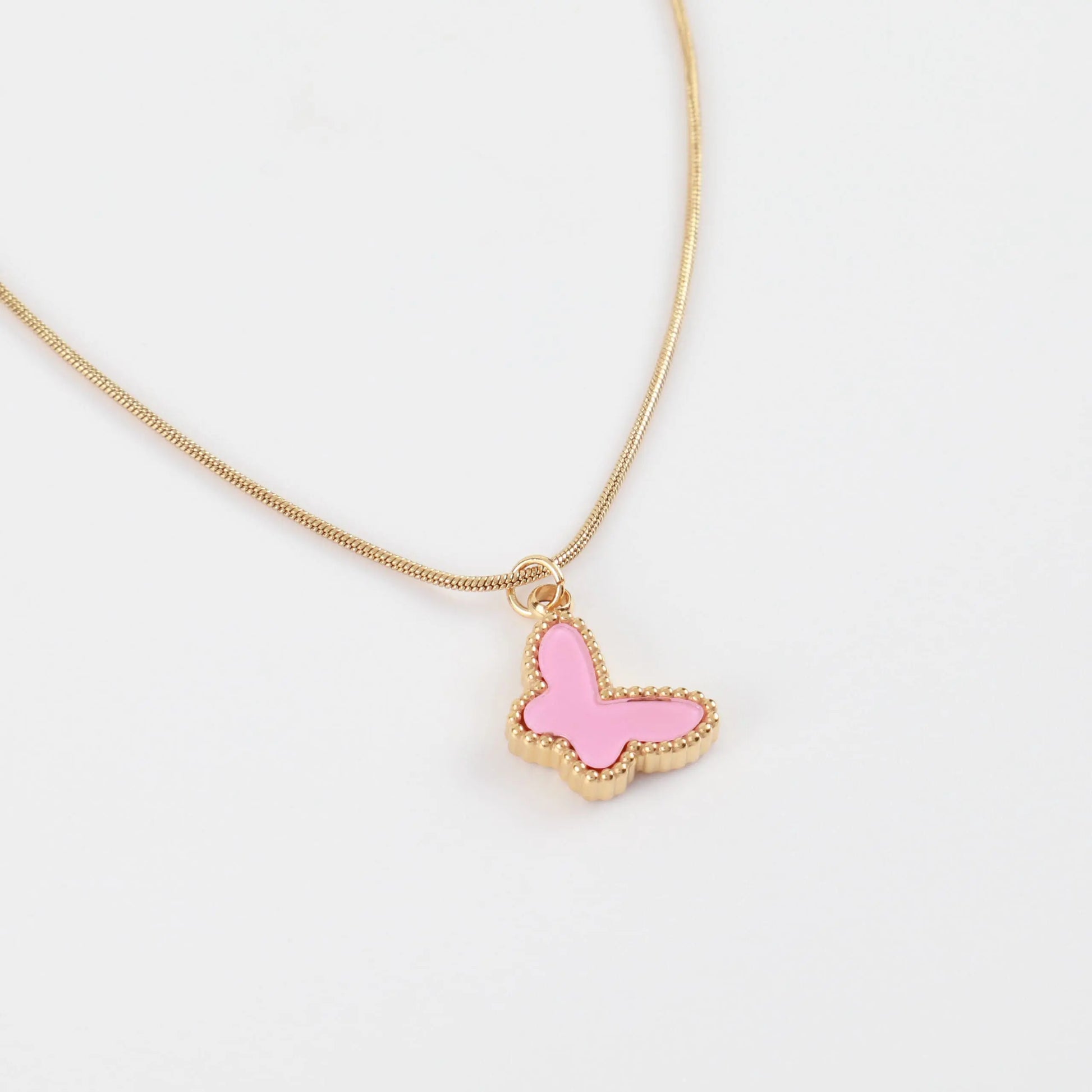 Παιδικό κολιέ με πεταλούδα Mar & Mar Pink Butterfly Kids από ανοξείδωτο ατσάλι