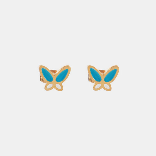 Παιδικά σκουλαρίκια καρφωτά πεταλούδα Mar and Mar Butterfly Blue Kids από ανοξείδωτο ατσάλι