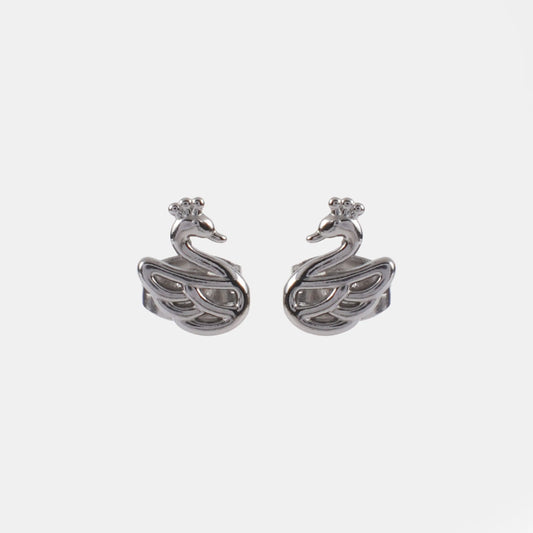 Παιδικά σκουλαρίκια καρφωτά κύκνος Mar and Mar Swan Kids (Silver) από ανοξείδωτο ατσάλι