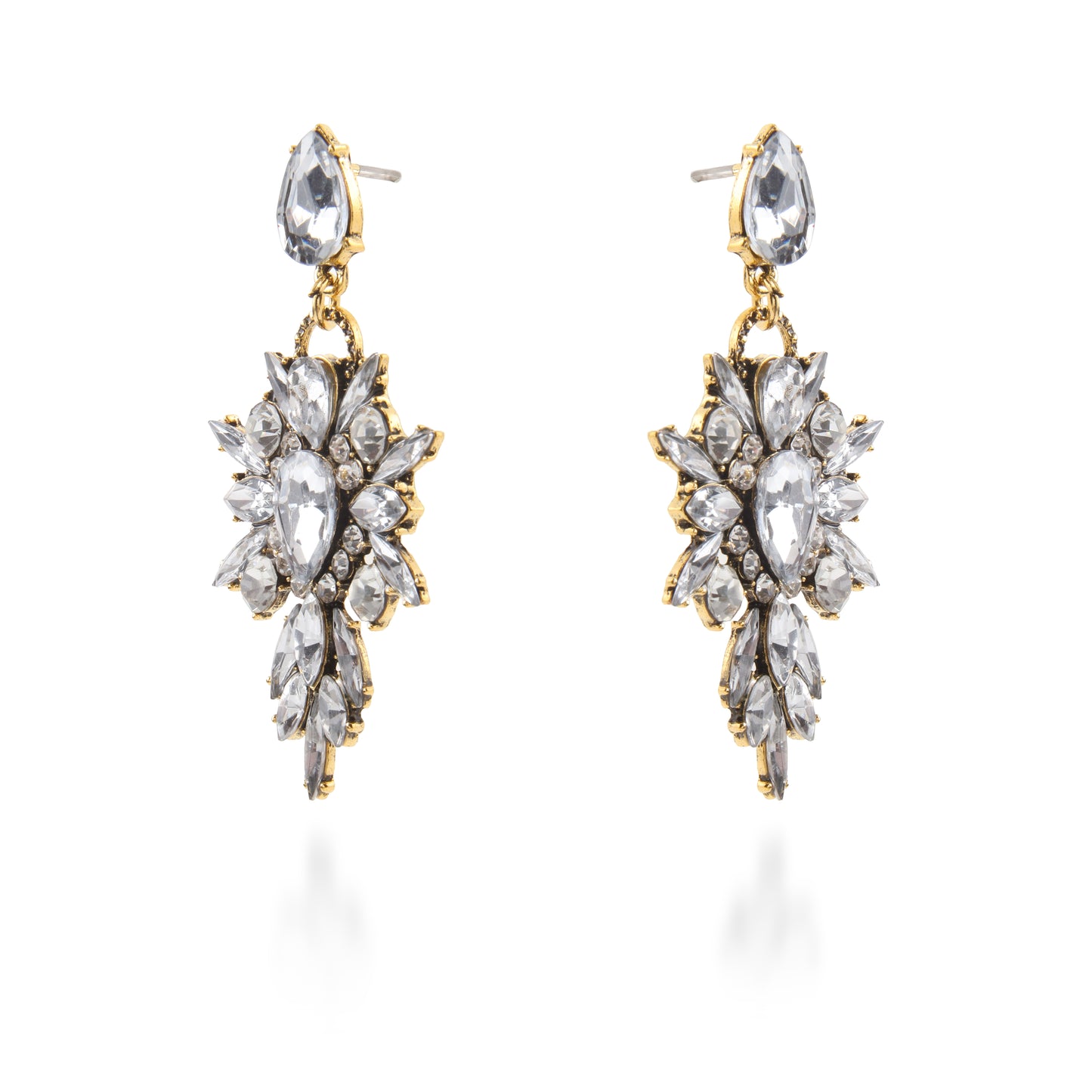 Σκουλαρίκια κρεμαστά καρδιές με πέτρες ζιργκόν Mar and Mar Dahlia