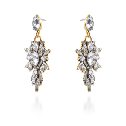 Σκουλαρίκια κρεμαστά καρδιές με πέτρες ζιργκόν Mar and Mar Dahlia