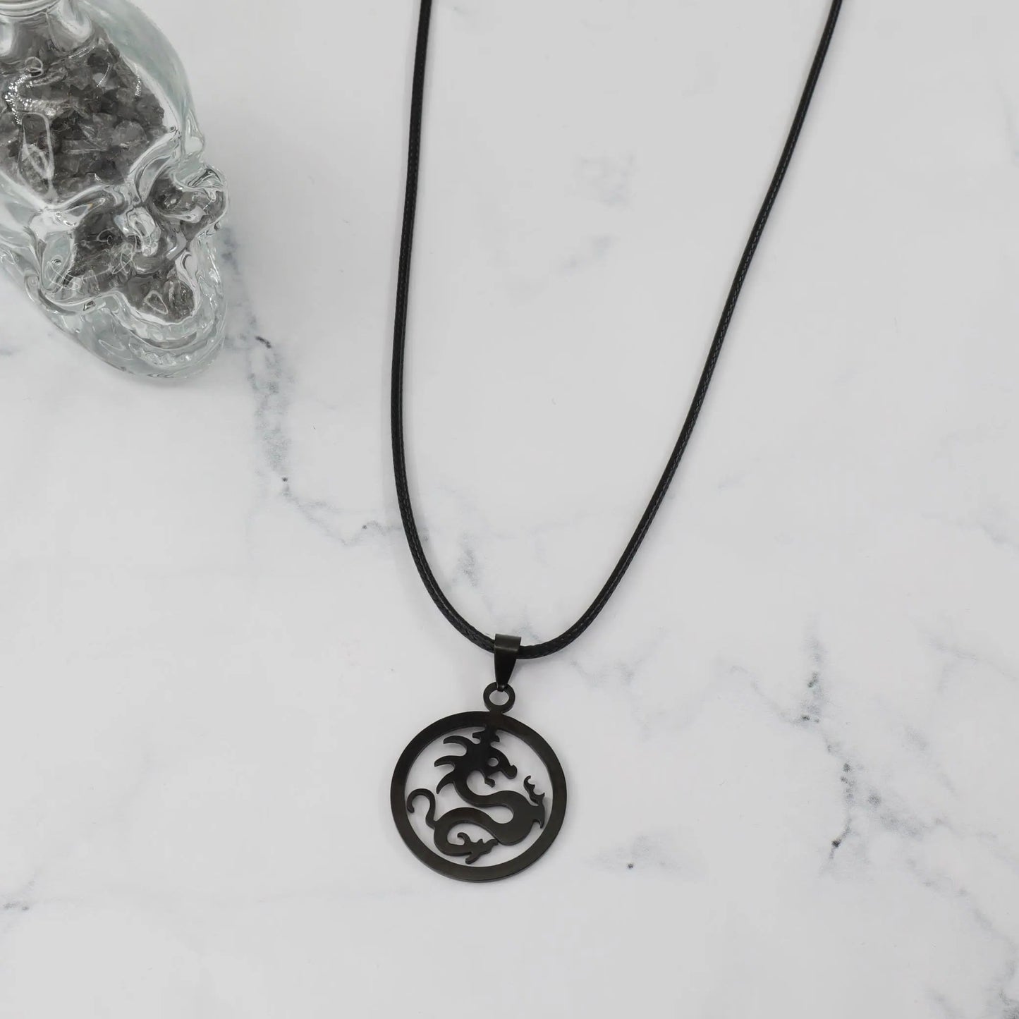 Ανδρικό Κολιέ δράκο Black Dragon