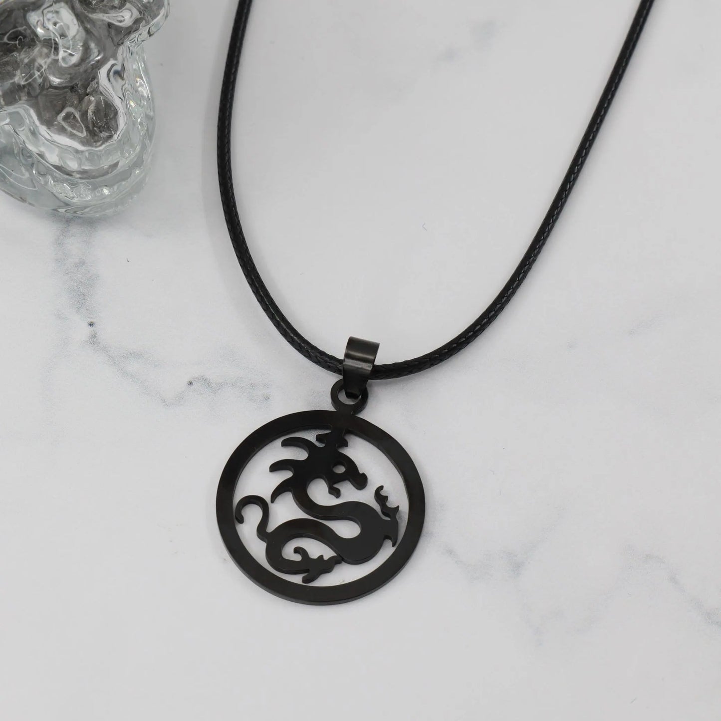 Ανδρικό Κολιέ δράκο Black Dragon