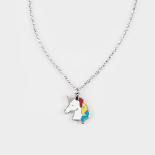 Παιδικό κολιέ Μονόκερως Mar and Mar Unicorn Kids (Silver-Mix) από ανοξείδωτο ατσάλι