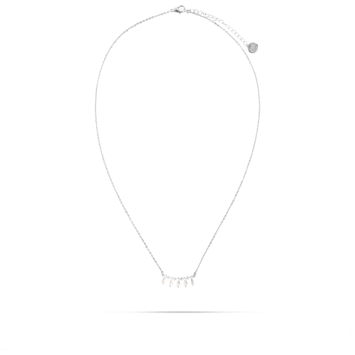 Κολιέ με ζιργκόν Mar and Mar Briony Silver από ανοξείδωτο ατσάλι