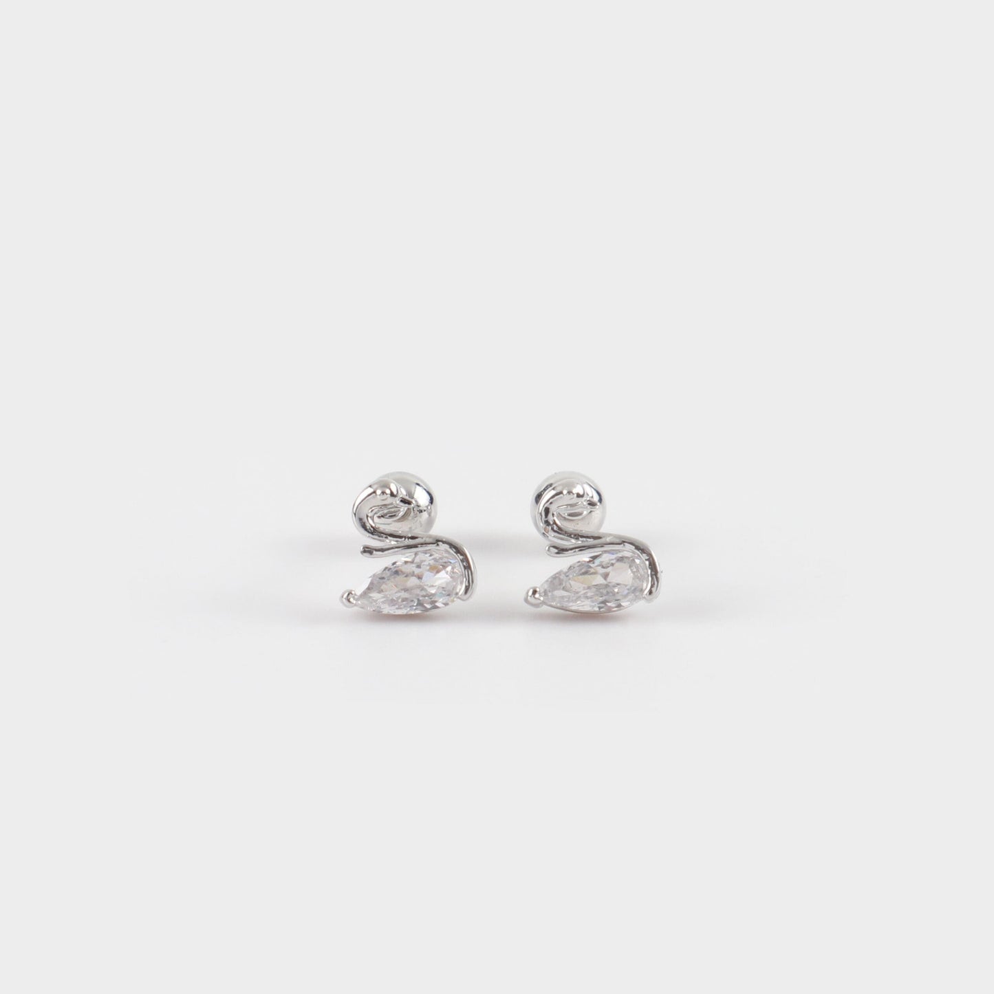 Σκουλαρίκια καρφωτά κύκνος με ζιργκόν Mar & Mar Swan II Kids από ανοξείδωτο ατσάλι