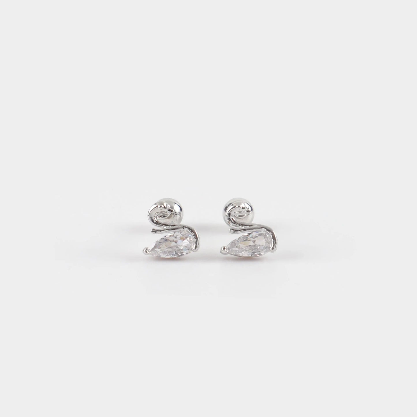 Σκουλαρίκια καρφωτά κύκνος με ζιργκόν Mar & Mar Swan II Kids από ανοξείδωτο ατσάλι