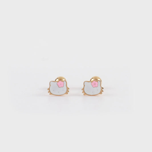 Παιδικά σκουλαρίκια καρφωτά Hello Kitty Mar and Mar Hello Kitty (Pink) Kids από ανοξείδωτο ατσάλι