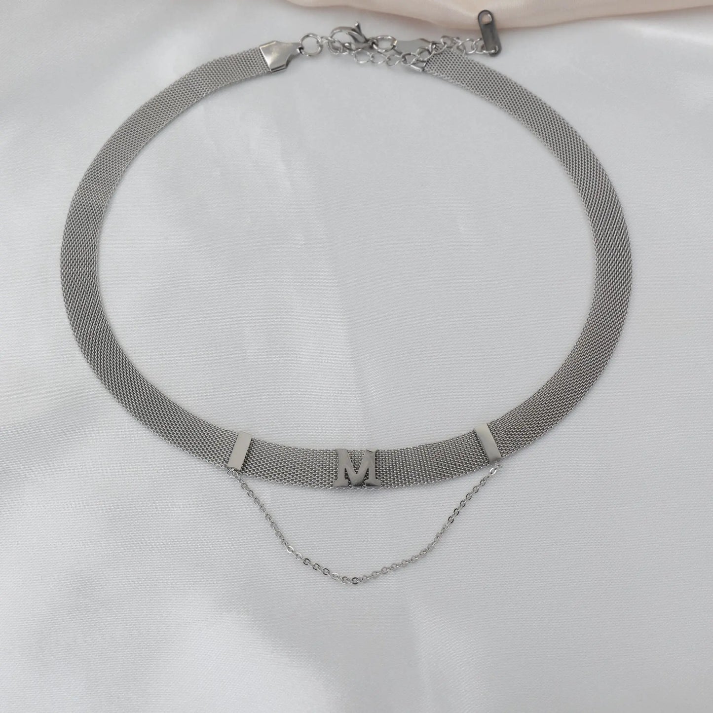 Κολιέ choker μονόγραμμα Mar & Mar Monogram Choker από ανοξείδωτο ατσάλι