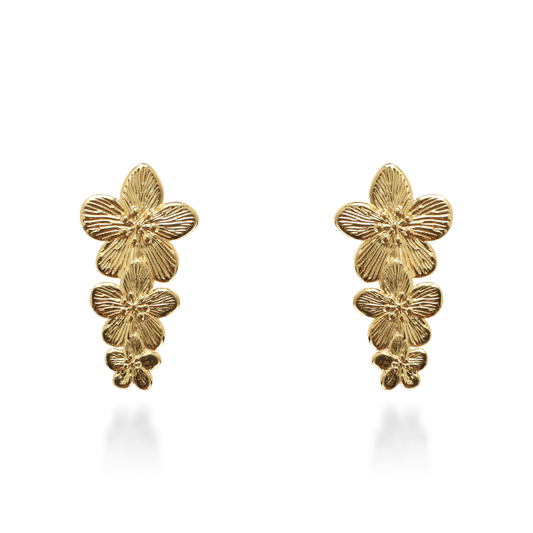 Σκουλαρίκια κρεμαστά Mar and Mar Flowers από ανοξείδωτο ατσάλι