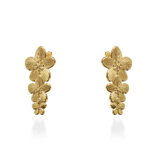 Σκουλαρίκια κρεμαστά Mar and Mar Flowers από ανοξείδωτο ατσάλι