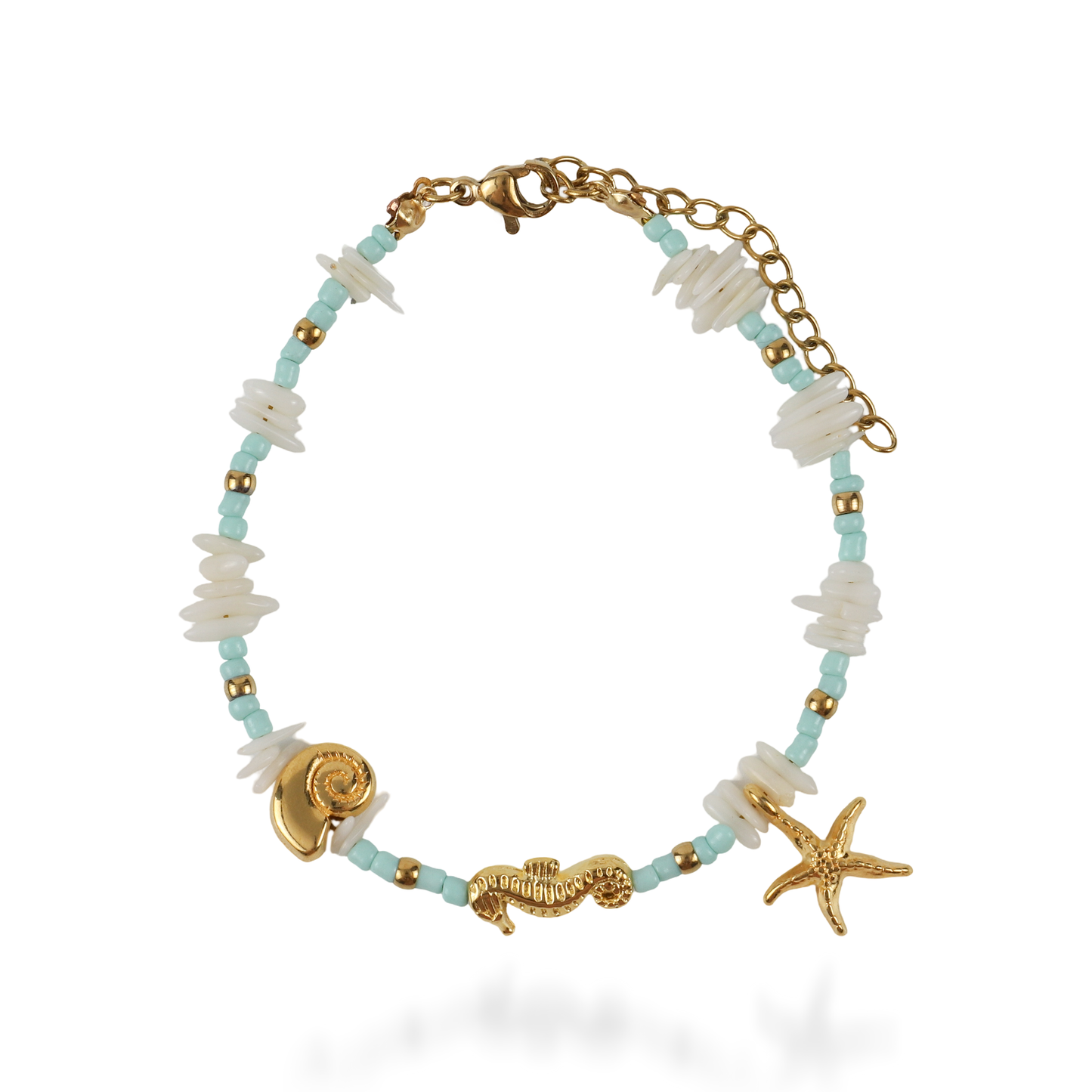 Χειροποίητο βραχιόλι με χάντρες Mar and Mar Miralyn (Turquoise) από ανοξείδωτο ατσάλι