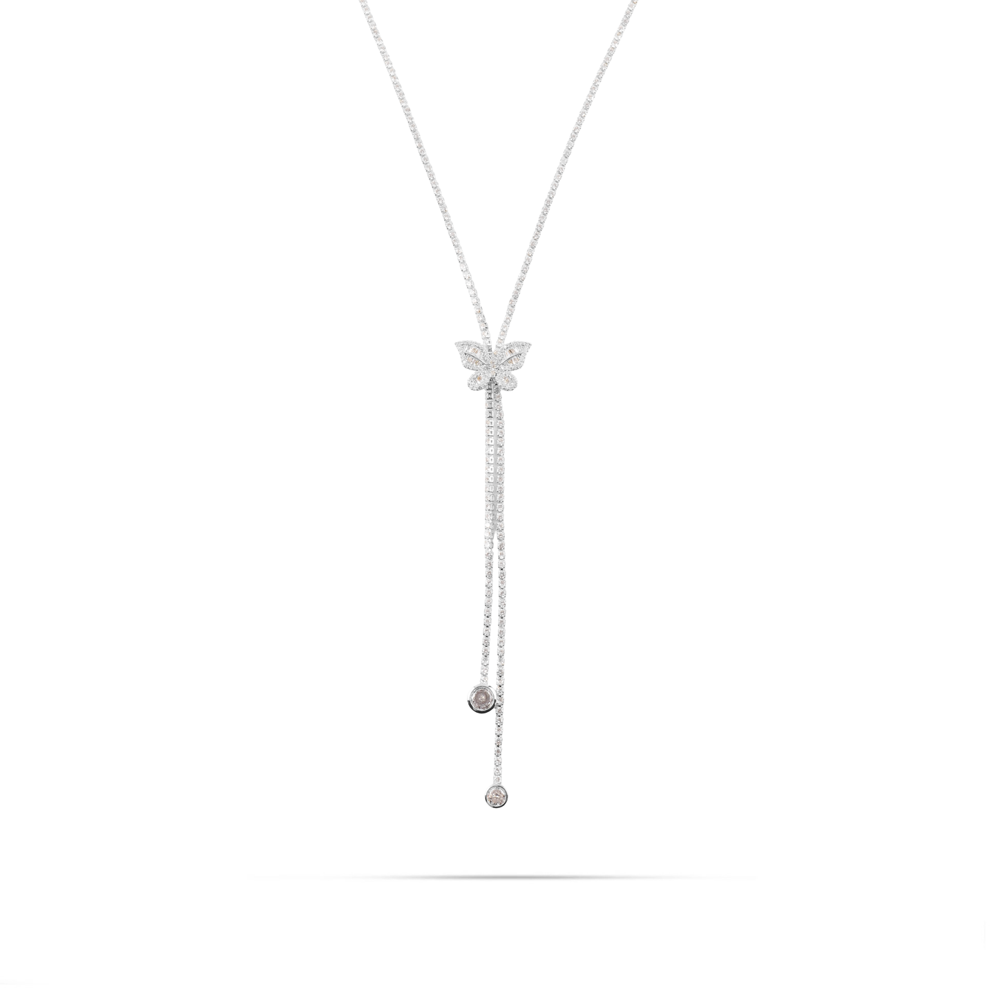 Κολιέ tennis tie με πέτρες ζιργκόν Mar and Mar Ellesie Butterfly (Silver)