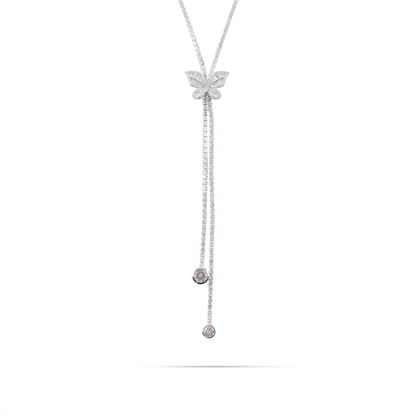 Κολιέ tennis tie με πέτρες ζιργκόν Mar and Mar Ellesie Butterfly (Silver)