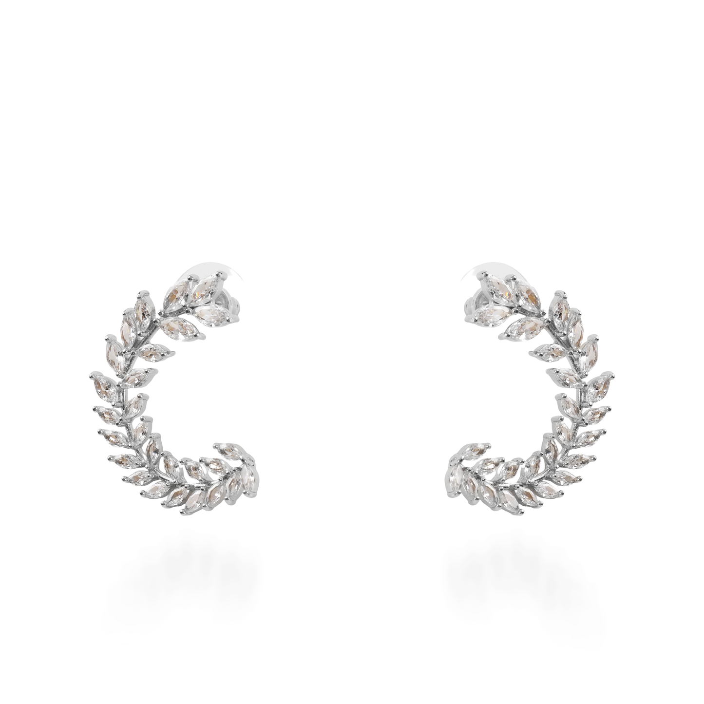Σκουλαρίκια καρφωτά με ζιργκόν Mar and Mar Kailoa Silver