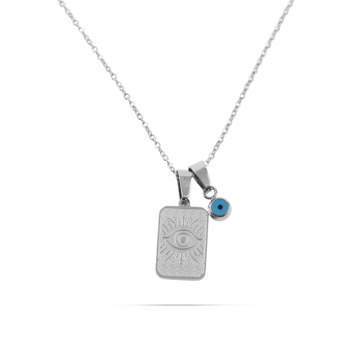 Κολιέ με ματάκι Mar and Mar eye tab i Silver από ανοξείδωτο ατσάλι