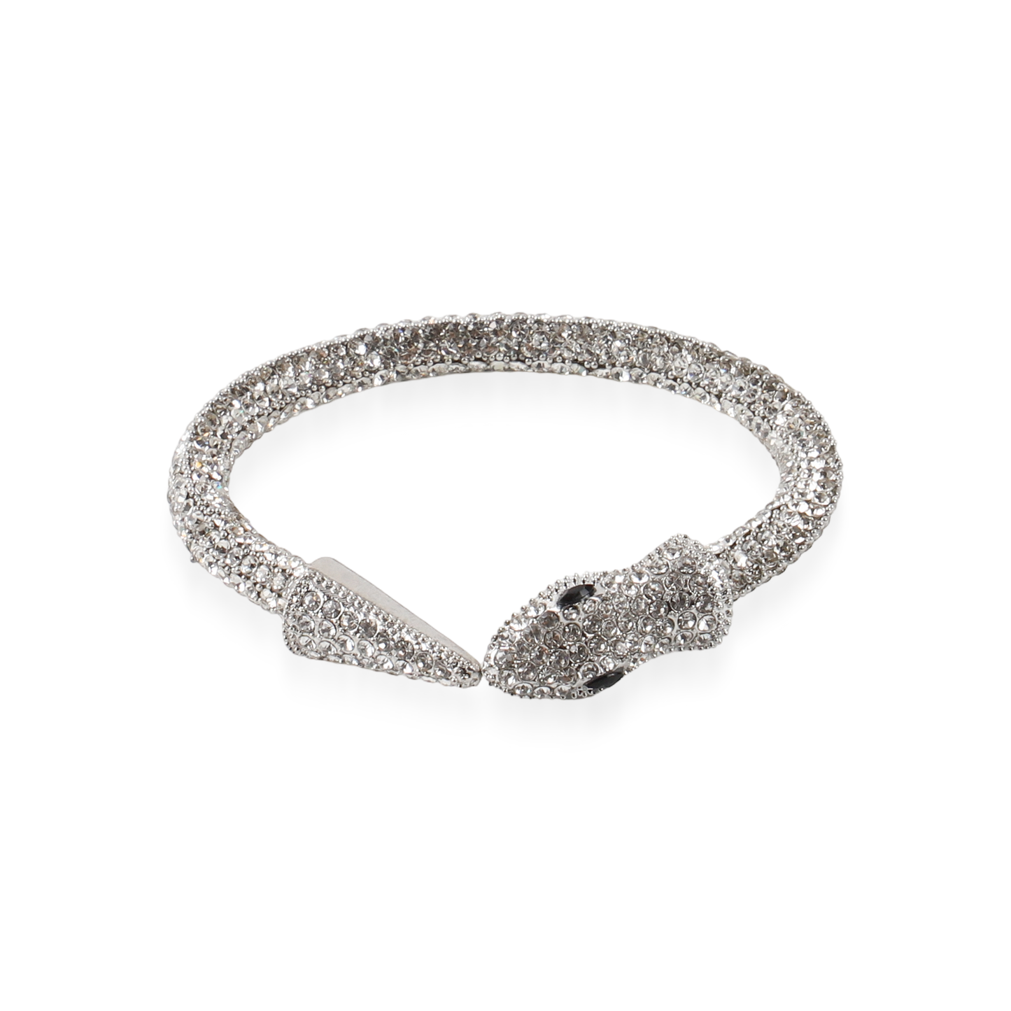 Βραχιόλι φίδι με ζιργκόν Snake Sparkle Bracelet Silver (White)