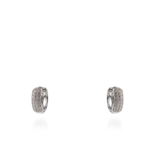 Σκουλαρίκια κρίκοι με ζιργκόν Mar and Mar Veloura (1,3 cm)