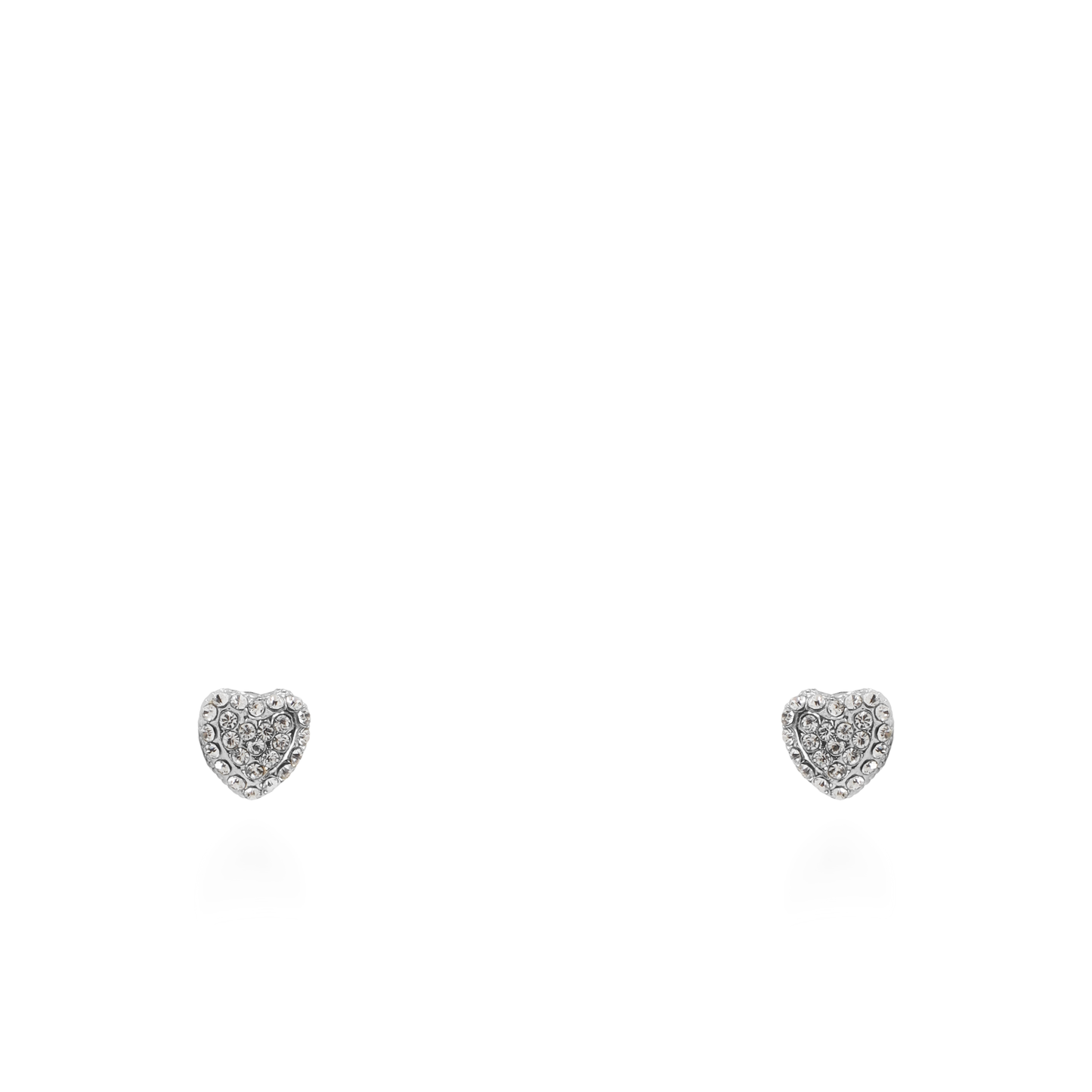 Σκουλαρίκια καρφωτά με πέτρες ζιργκόν Mar and Mar Lola Heart II Silver