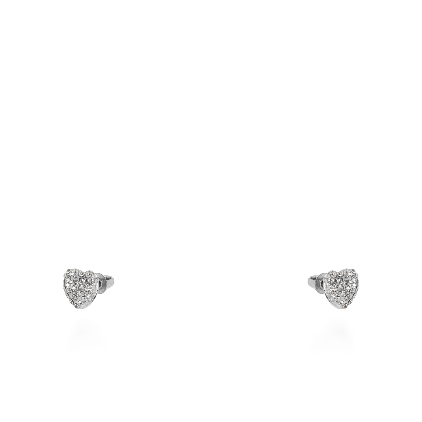 Σκουλαρίκια καρφωτά με πέτρες ζιργκόν Mar and Mar Lola Heart II Silver