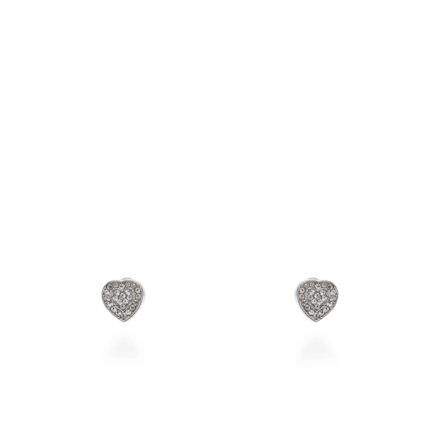 Σκουλαρίκια καρφωτά με πέτρες ζιργκόν Mar and Mar Lola Heart Silver