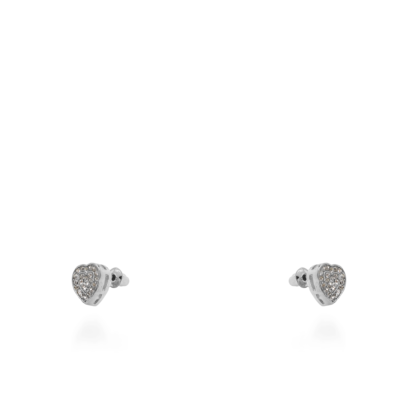 Σκουλαρίκια καρφωτά με πέτρες ζιργκόν Mar and Mar Lola Heart Silver