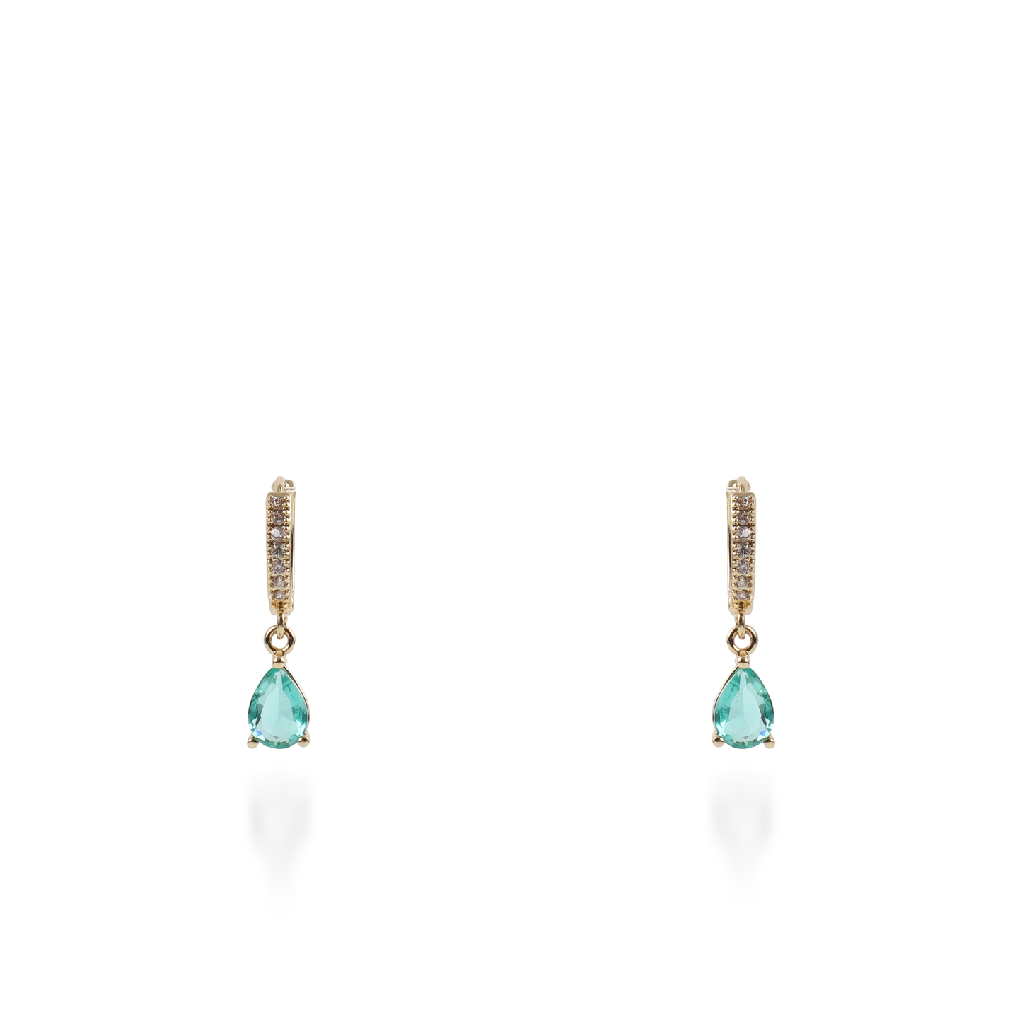 Σκουλαρίκια κρεμαστά με πέτρες ζιργκόν Mar and Mar Quilly Sparkle (Light Blue)