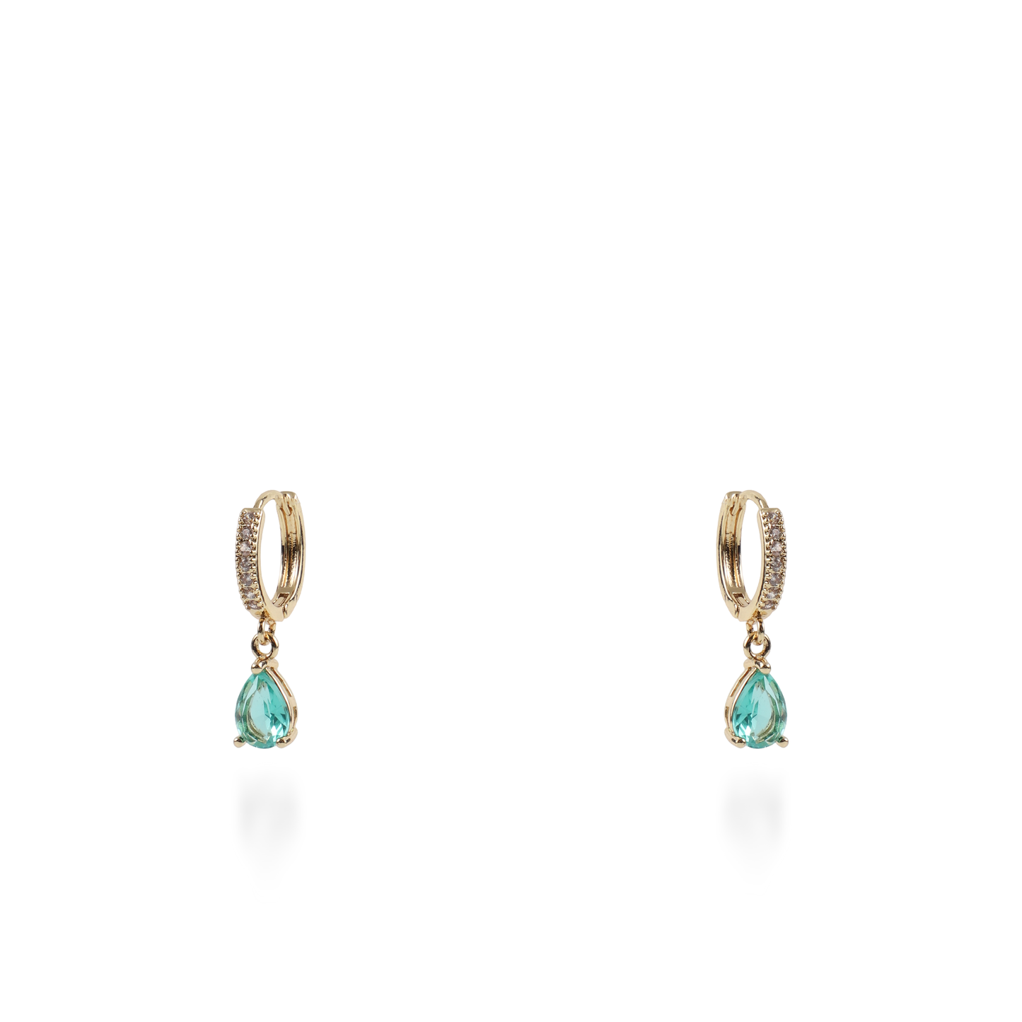 Σκουλαρίκια κρεμαστά με πέτρες ζιργκόν Mar and Mar Quilly Sparkle (Light Blue)