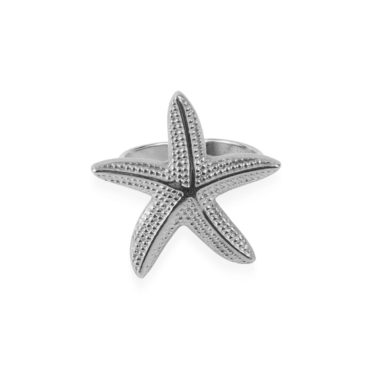 Γυναικείο δαχτυλίδι Mar and Mar Starfish Silver από ανοξείδωτο ατσάλι