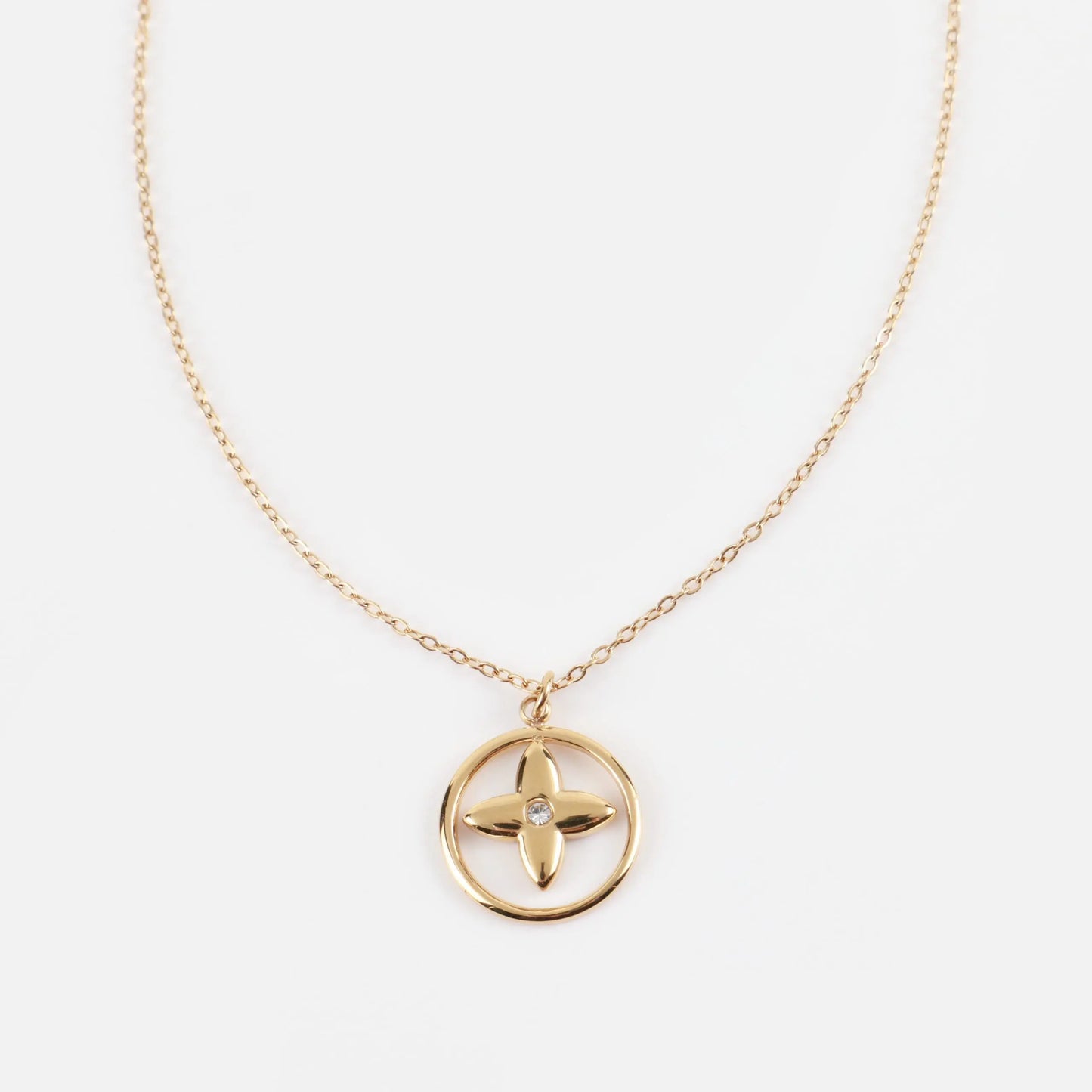 Κολιέ με πέτρα ζιργκόν Mar & Mar Jolanda IV (Gold) από ανοξείδωτο ατσάλι