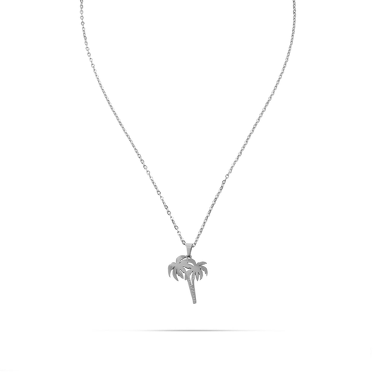 Κολιέ φοίνικας Mar and Mar Palm Tree (Silver) από ανοξείδωτο ατσάλι