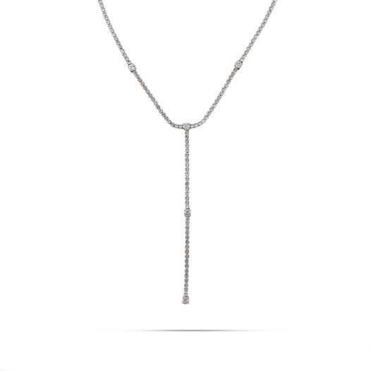 Κολιέ tennis με ζιργκόν Mar and Mar Tennis Tie (White) από ανοξείδωτο ατσάλι