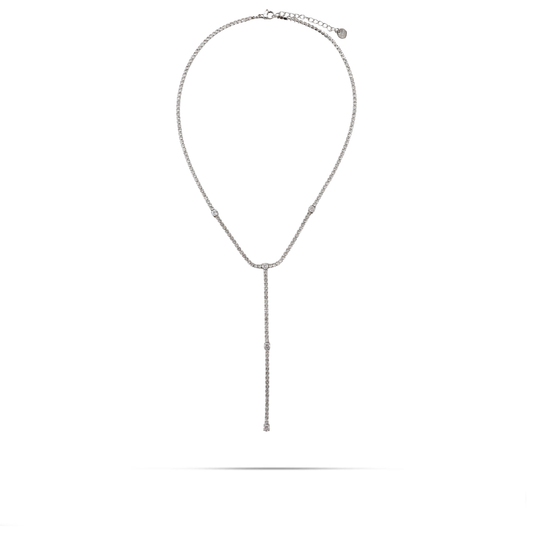 Κολιέ tennis με ζιργκόν Mar and Mar Tennis Tie (White) από ανοξείδωτο ατσάλι